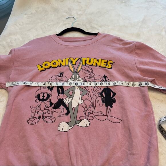 Looney Tunes Bugs Bunny and Gang Crew Neck Sweatshirt Size Youth XXL Powder Pink - Picture 6 of 8